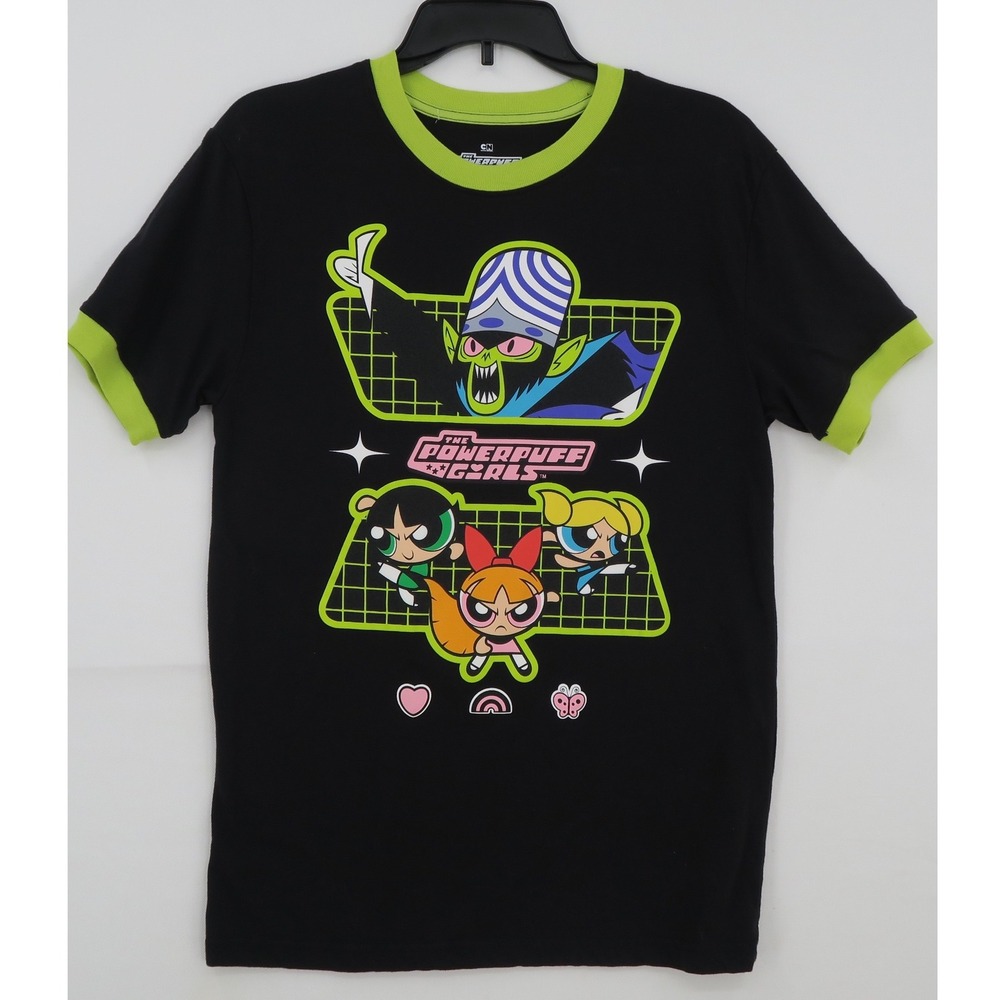 Cartoon Network Powerpuff Girls Mojo Jojo Black Ringer T-Shirt Medium